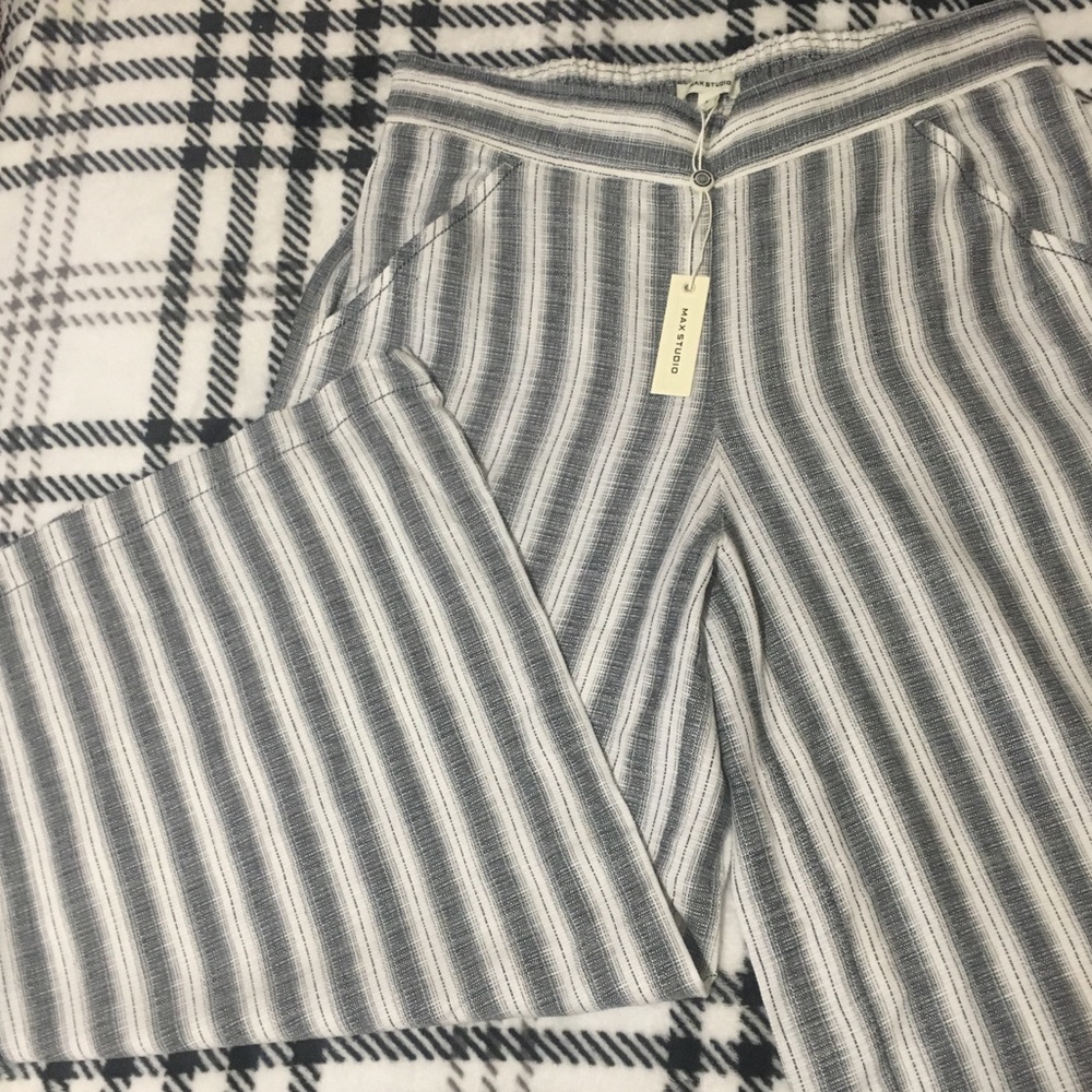 Women’s Max Studio Palazzo Cropped Striped Pants